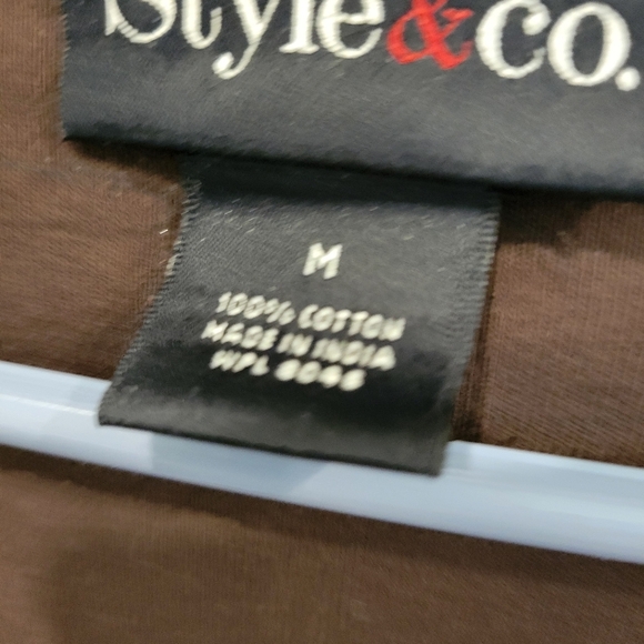 Style & Co 100% Cotton Knit Top Raised Embroidery Med - Picture 7 of 8